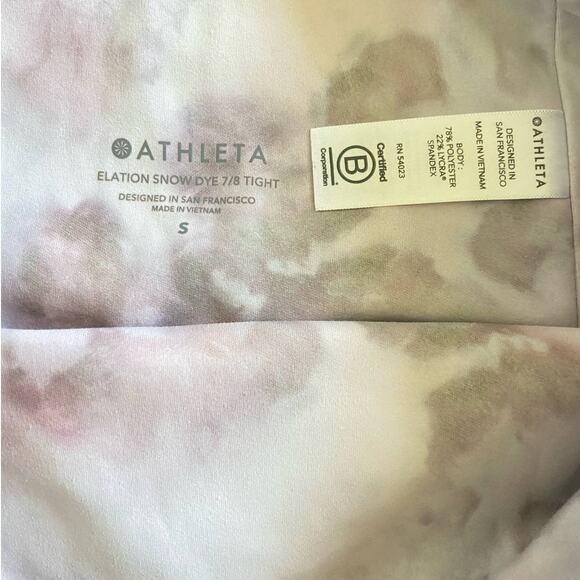 Athleta High Rise Elation Leggings Athletic 25" Snow Dye Rosario Pink Size Small - Picture 12 of 12